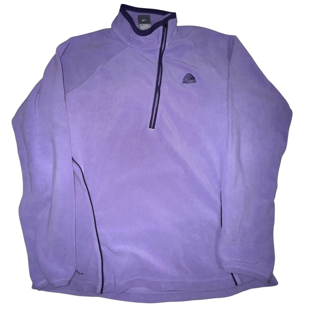 Nike Vintage ACG Fleece Pullover XL Purple 1/4 Zip Therma-FIT Gorpcore Hiking